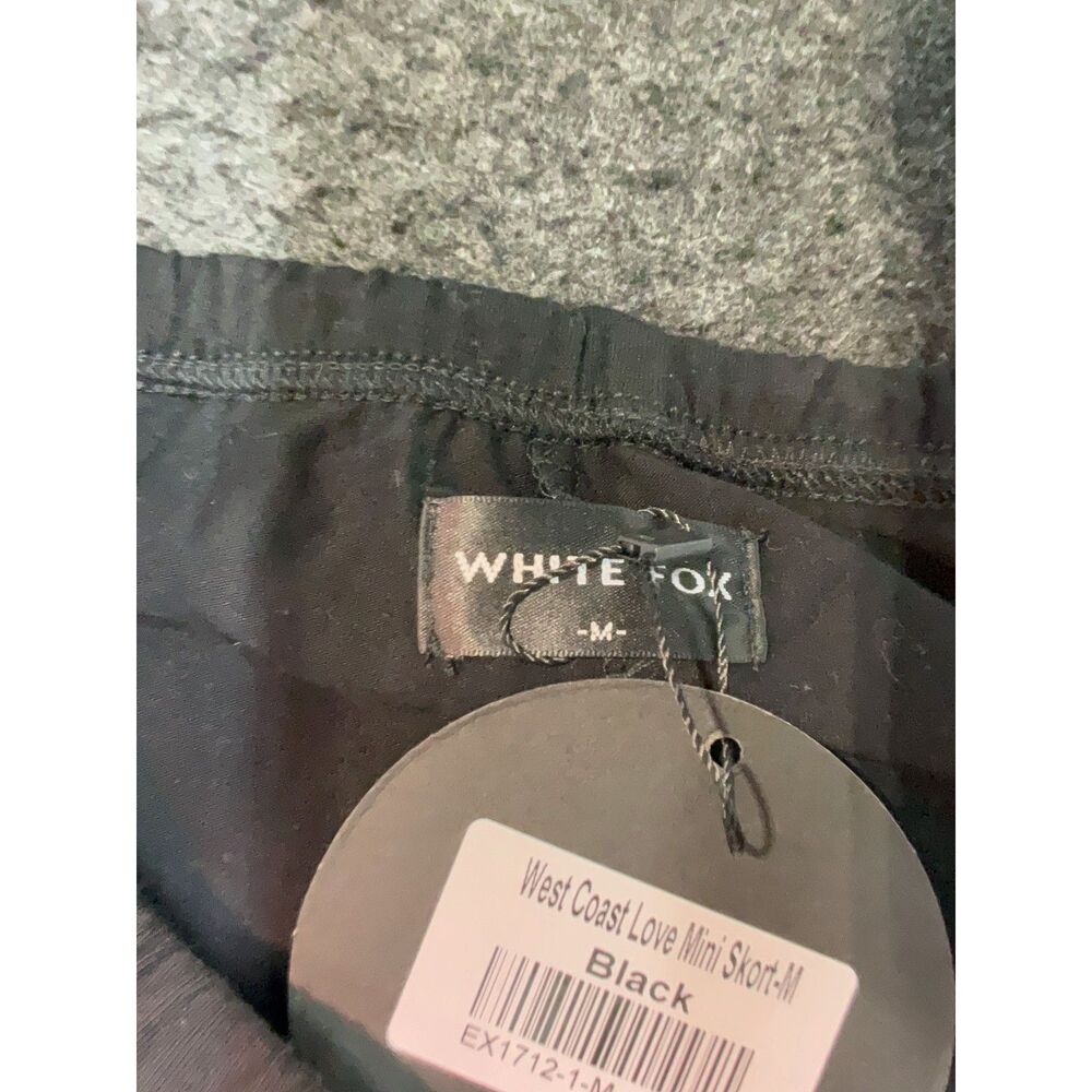 White Fox West Coast Love Mini Skort Black Size M Stretch Cotton Y2K - Picture 5 of 5
